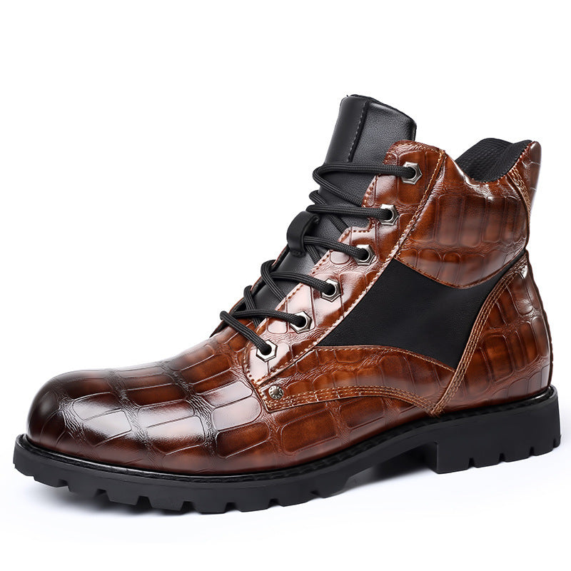 Vintage Men's Mid-top Leather Shoes Fashion