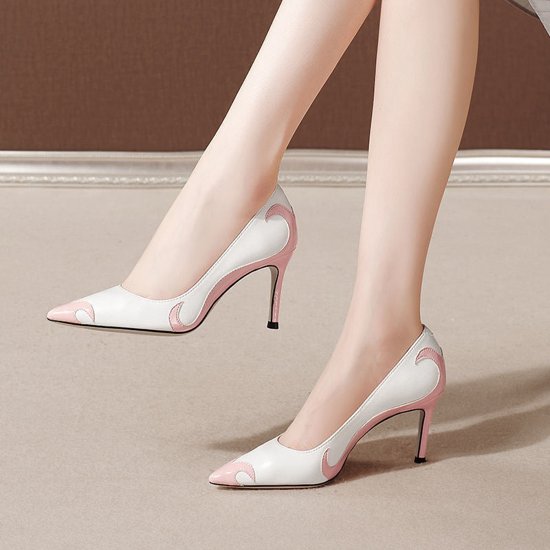 Women's Korean-style Fashionable Pointed Low-cut Stiletto Heel Slip-on High Heels