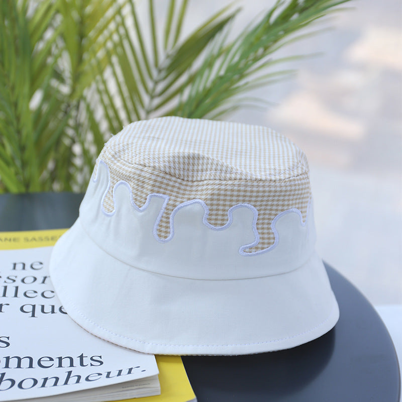 Irregular contrast color flat cloth hat