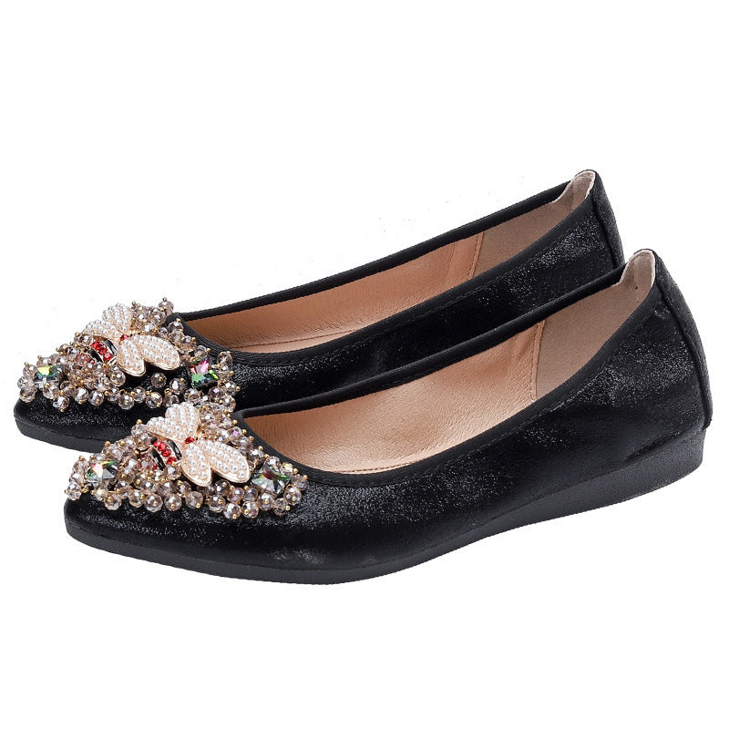 Rhinestone Single Shoes Women Korean Student Casual Shoes