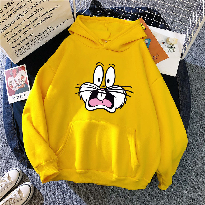 Hooded Sweater New Korean Couple'S Hoodie Front And Back Thickened Printed Top Winter Coat 250G