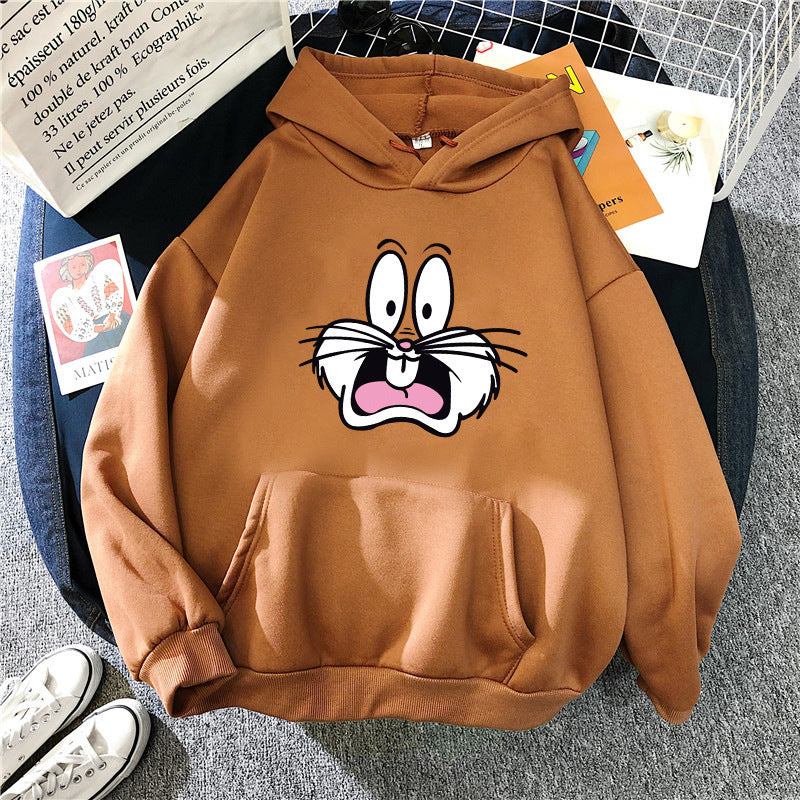 Hooded Sweater New Korean Couple'S Hoodie Front And Back Thickened Printed Top Winter Coat 250G