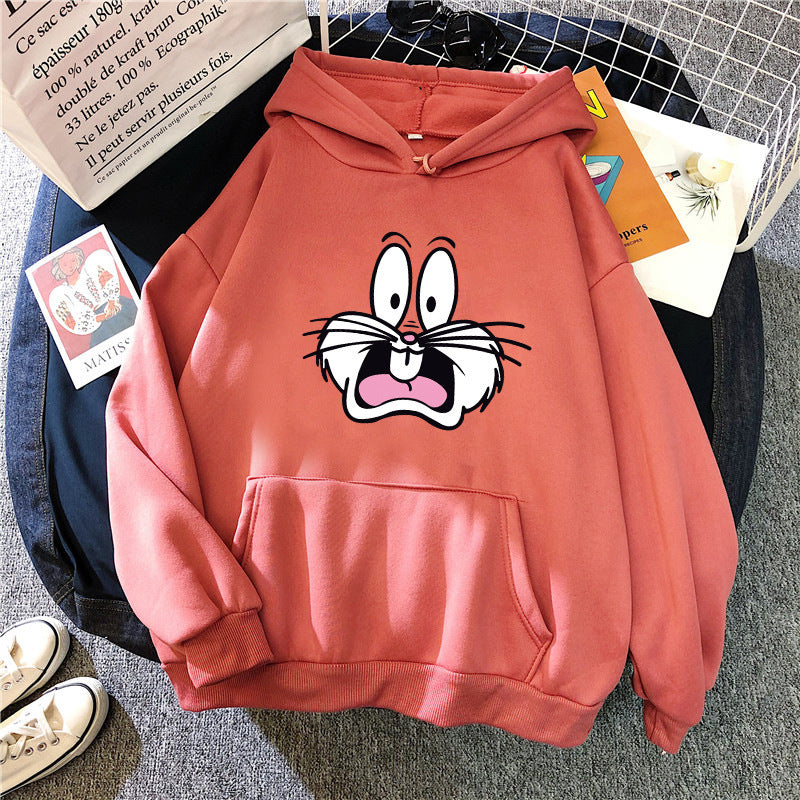 Hooded Sweater New Korean Couple'S Hoodie Front And Back Thickened Printed Top Winter Coat 250G