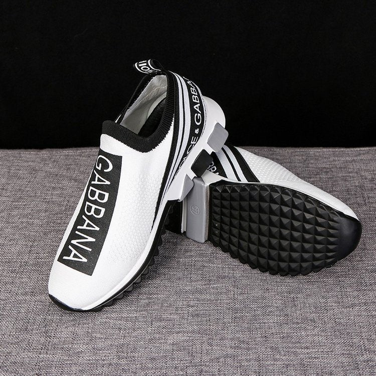 Fly woven breathable round toe sneakers