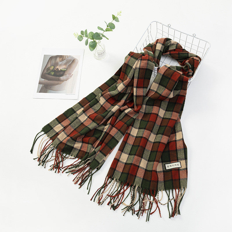 Women's Fashion Casual Cashmere Plaid Scarf