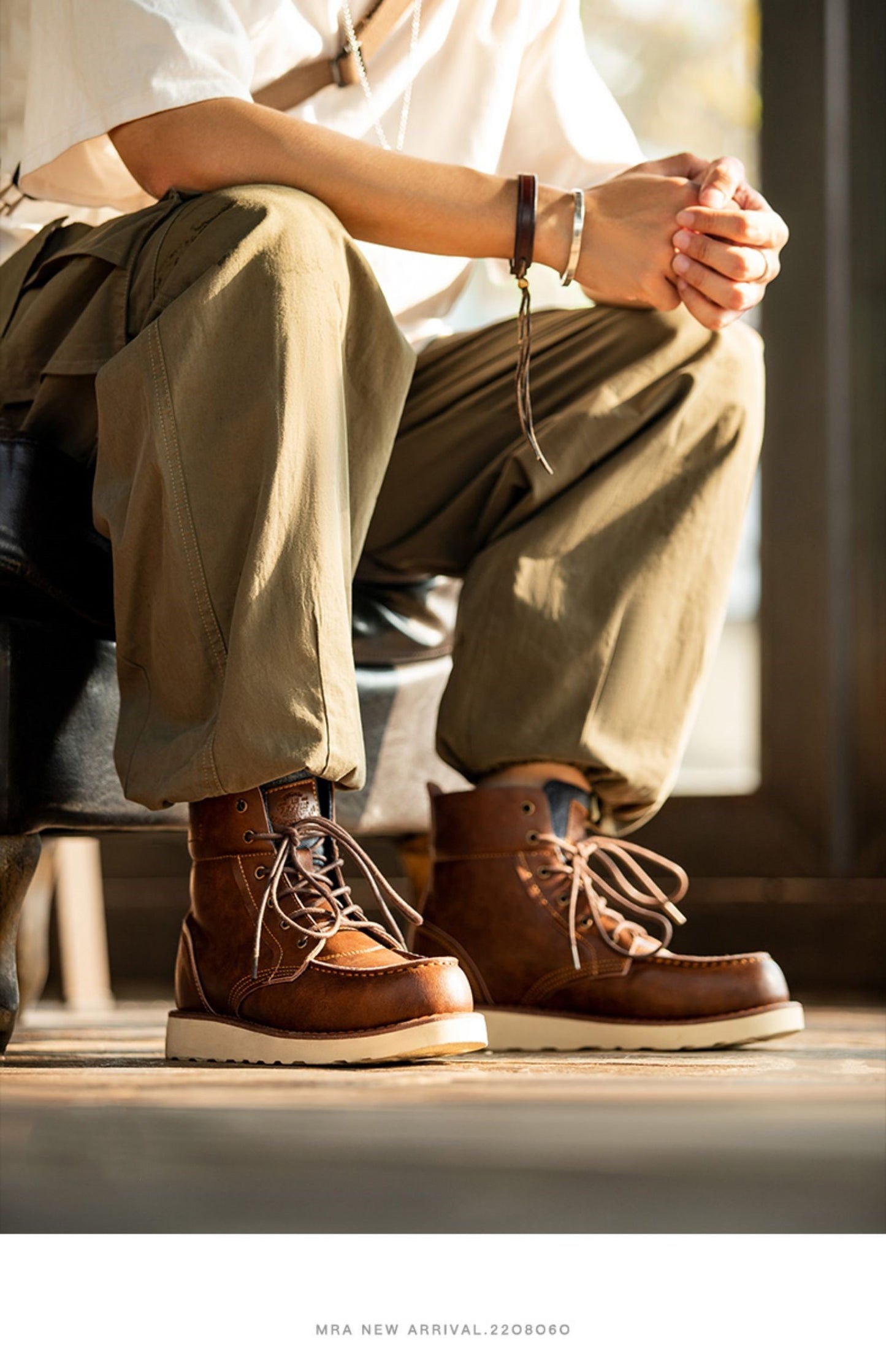 Lapel Vintage Work Boots Men's Denim High-top  Boots