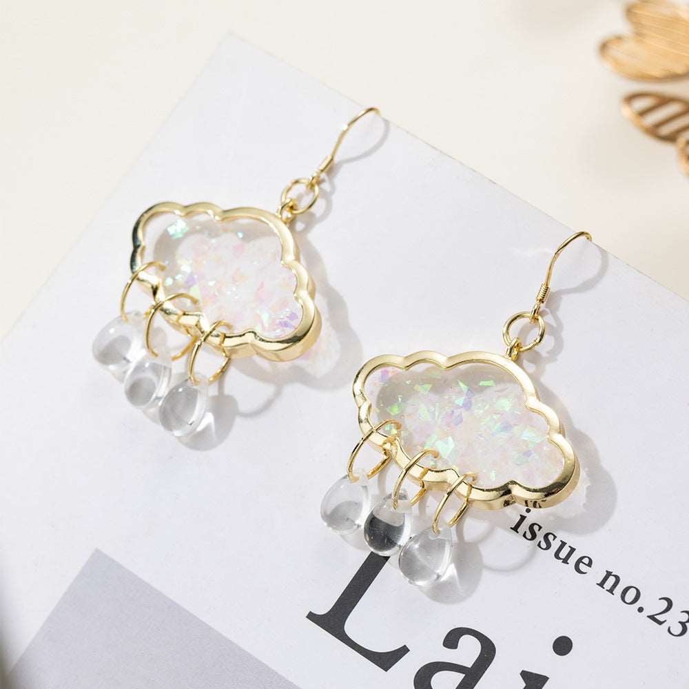 Colorful Clouds Raindrops Jewelry Earrings