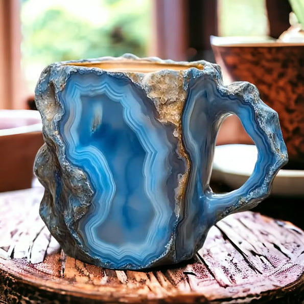 400ml Resin Mineral Crystal Coffee Mug: Elegant Cup for Home & Workplace Decor