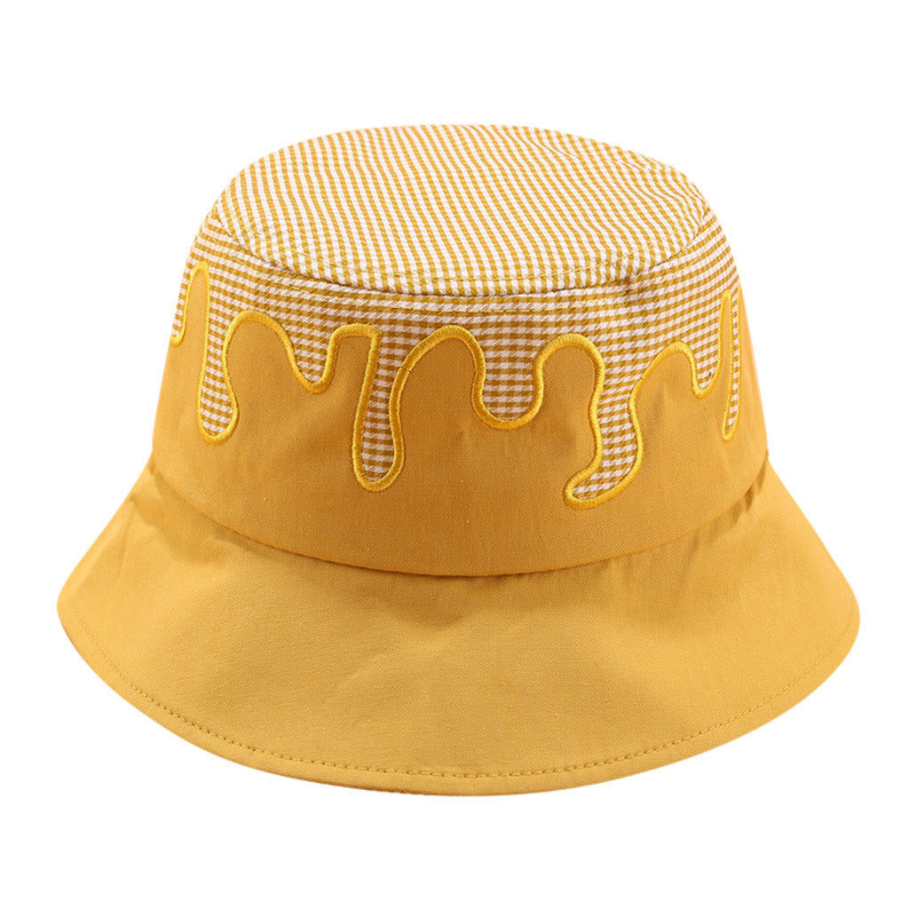 Irregular contrast color flat cloth hat