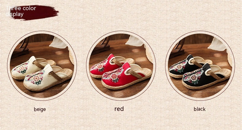 Ethnic Style Embroidered Slippers Hand-woven