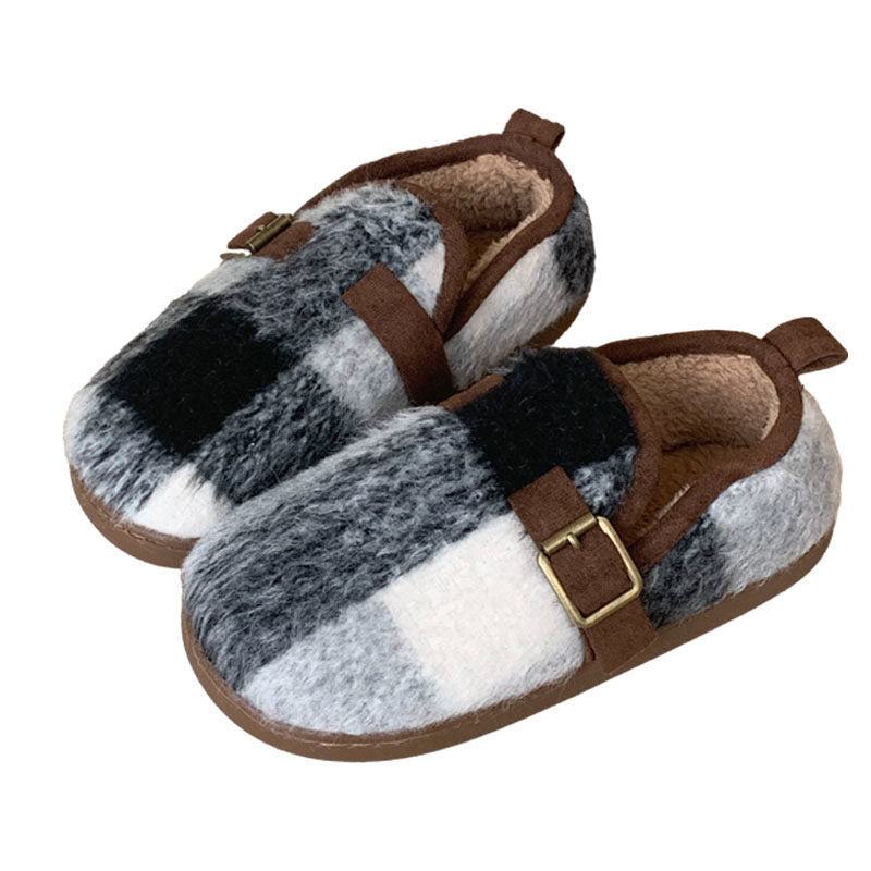 Women's Retro Plaid Cotton Slippers