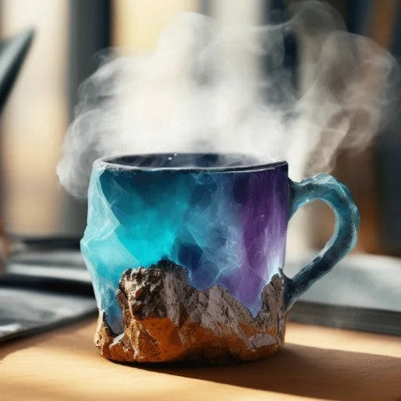 400ml Resin Mineral Crystal Coffee Mug: Elegant Cup for Home & Workplace Decor