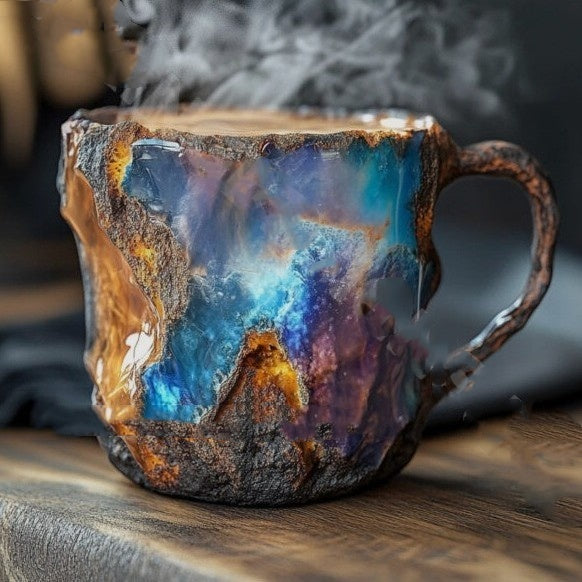 400ml Resin Mineral Crystal Coffee Mug: Elegant Cup for Home & Workplace Decor