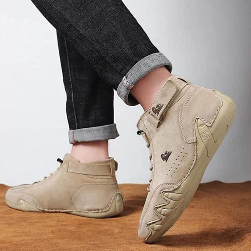 Men Ankle Boots Autumn Winter Suede Velcro Shoes Fashion Lace-up Sneakers