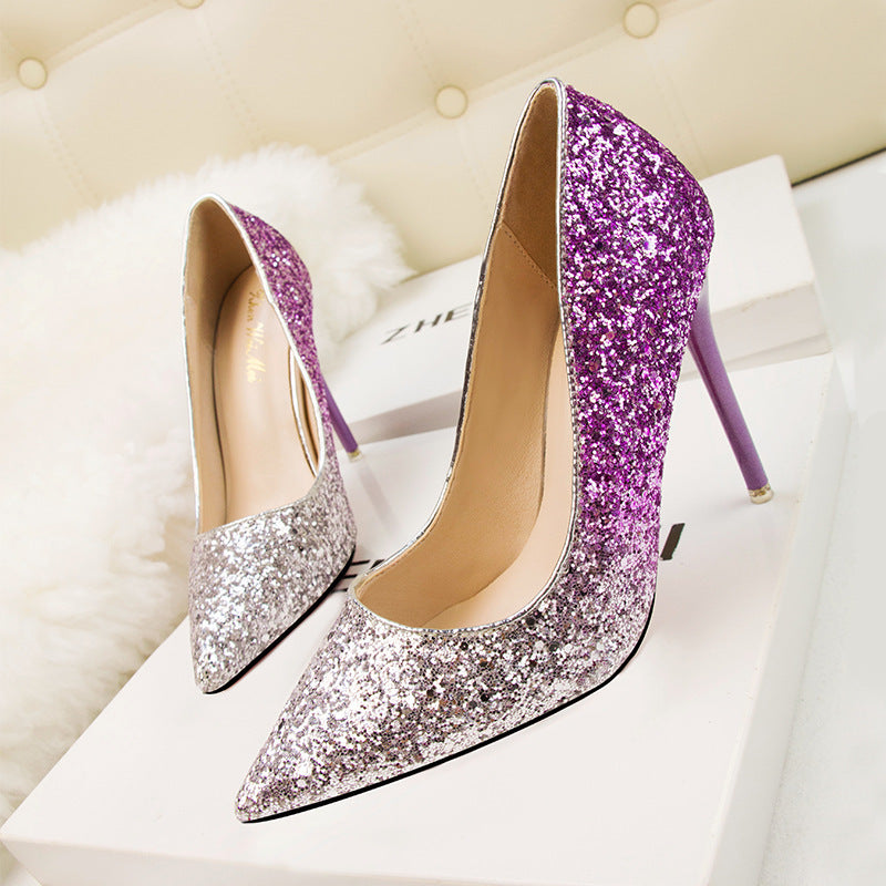 Women's Fashion Pointed Low-cut High Heels