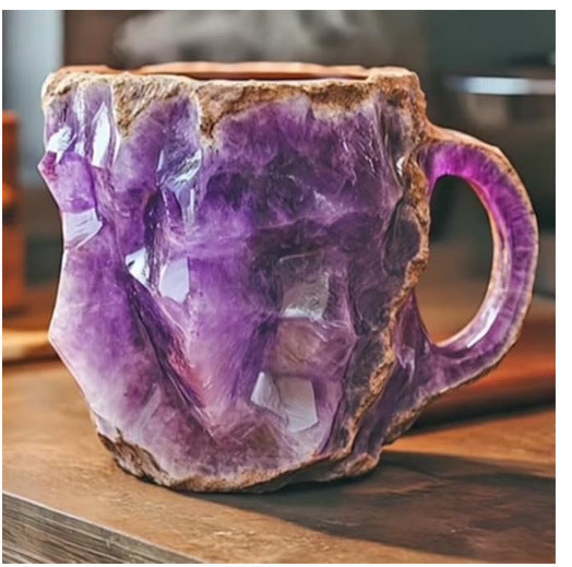 400ml Resin Mineral Crystal Coffee Mug: Elegant Cup for Home & Workplace Decor