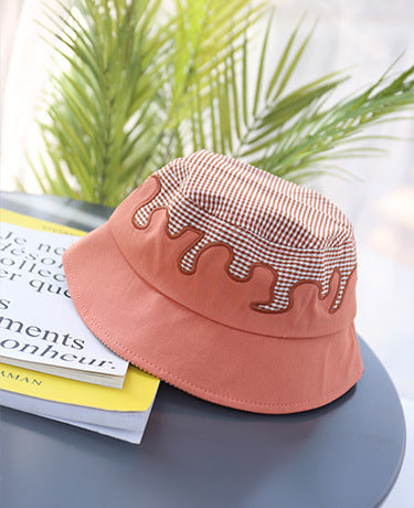 Irregular contrast color flat cloth hat