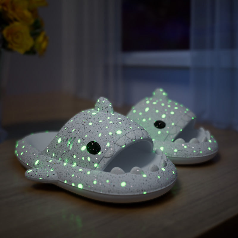 Shark Slippers With Starry Night Light Design Bathroom Slippers Couple House Shoes For Women