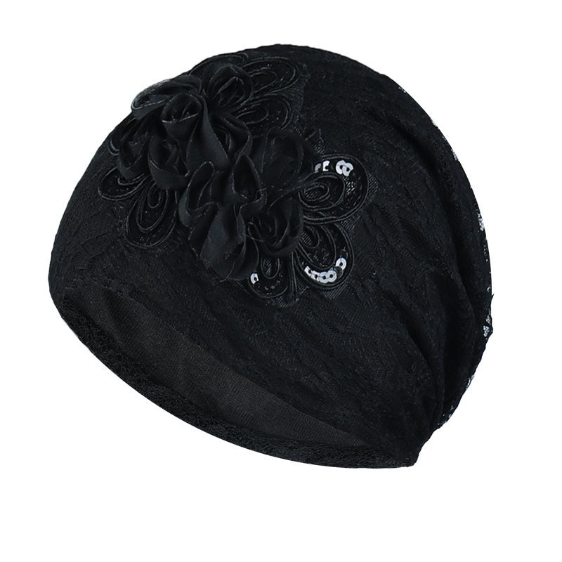 Casual Thin Lace Flower Pullover Hat