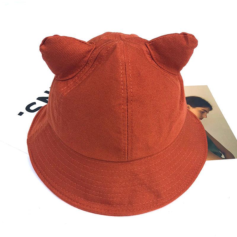 Cute Cat Ears Small Tail Fisherman Hat Women's Korean Style All-match