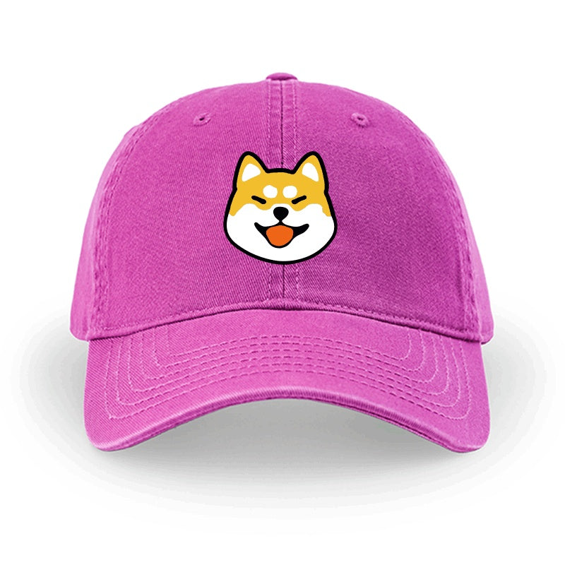 Men And Women Simple Cotton Shiba Inu Pattern Hat