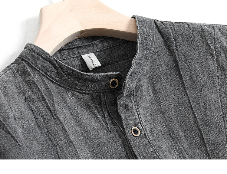 Men's Cotton And Linen Loose And Simple Japanese Style Shirt