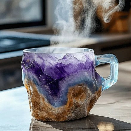 400ml Resin Mineral Crystal Coffee Mug: Elegant Cup for Home & Workplace Decor