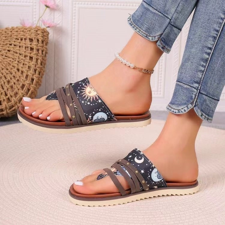 Leopard Print Beach Sandals Women's Casual Wish Fashion Roman Sandals