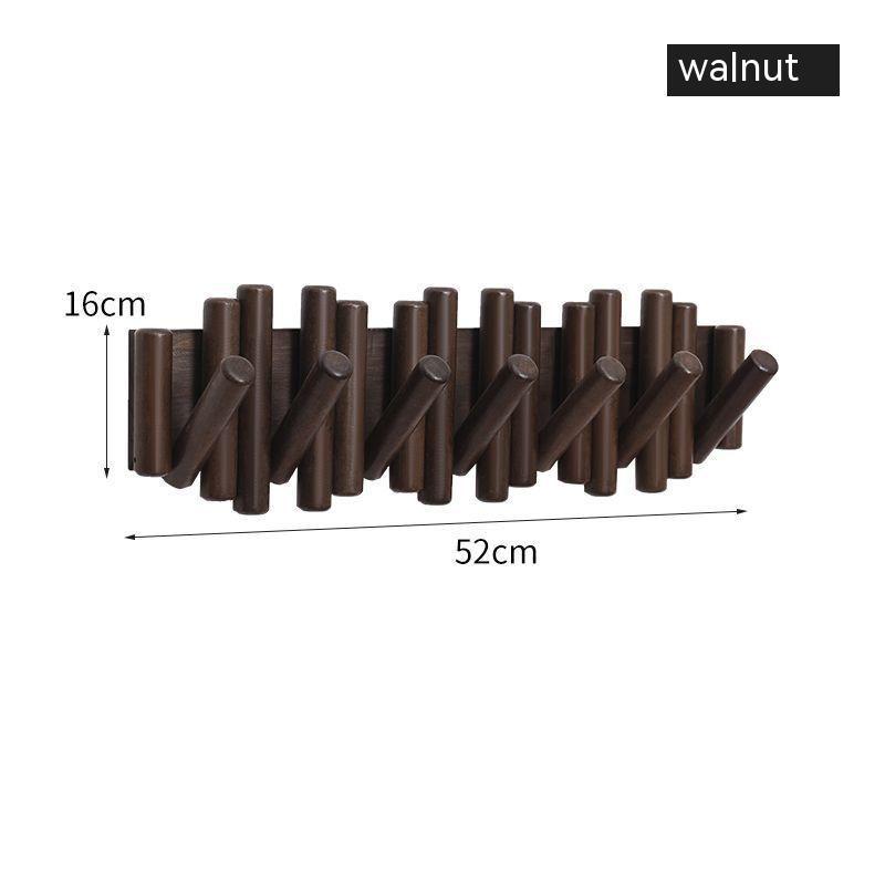 Nordic Solid Wood Hanger Wall Coat Rack Punch-free