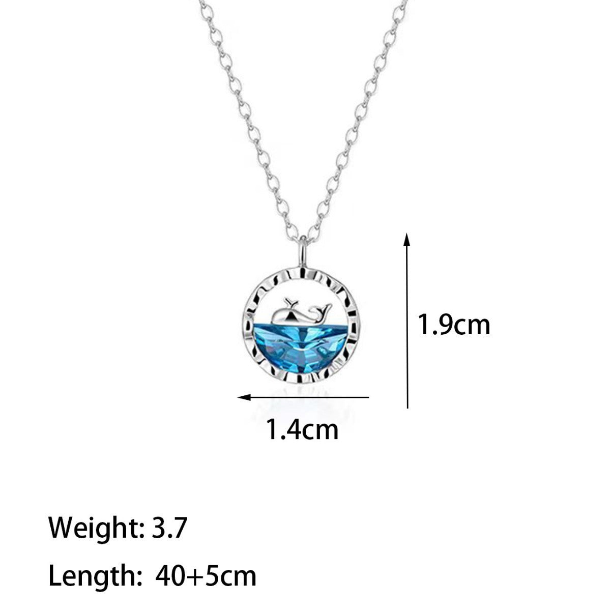 Whale Special-interest Design Women's Colorful Blue Sea Necklace