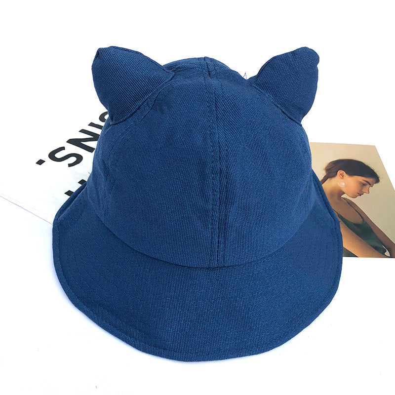 Cute Cat Ears Small Tail Fisherman Hat Women's Korean Style All-match