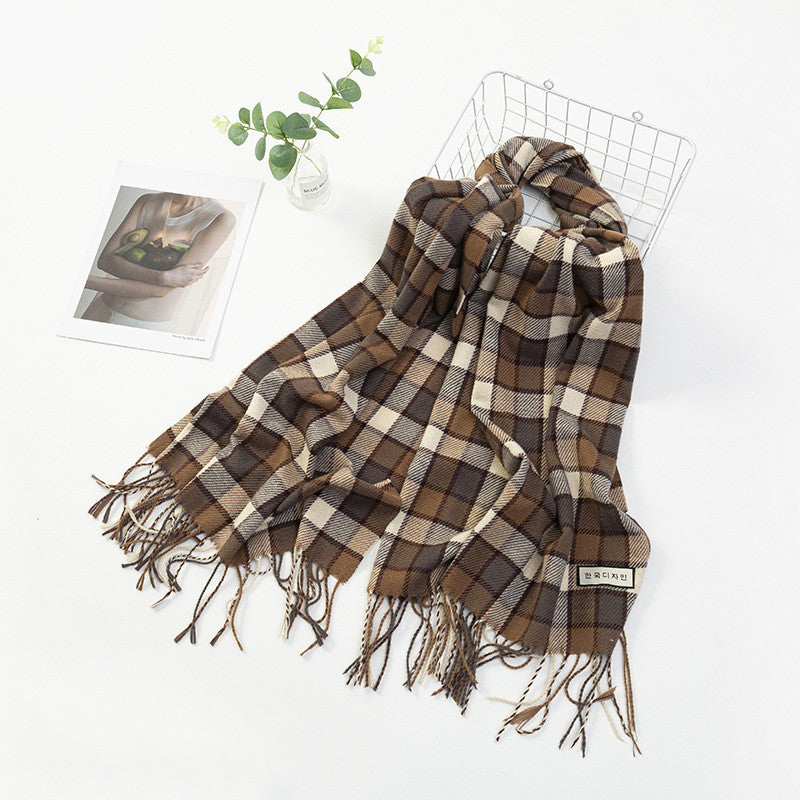 Women's Fashion Casual Cashmere Plaid Scarf