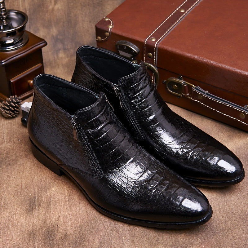 Trendy High-top Formal Business Leather Boots