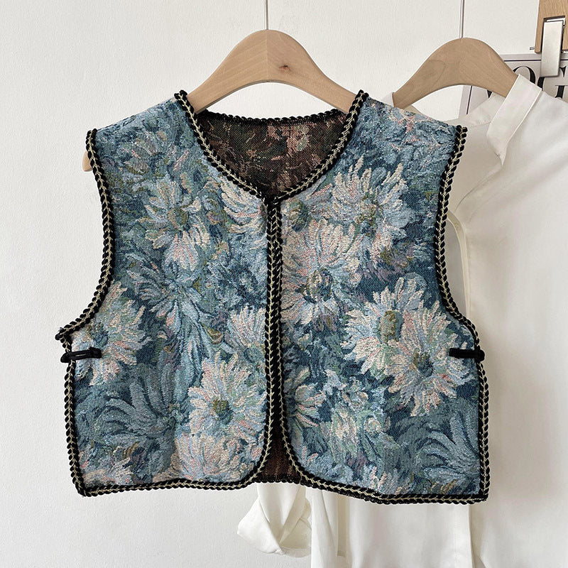 Spring And Summer New Ethnic Style Retro Small Shawl Women's Outer Vest Embroidered Vest