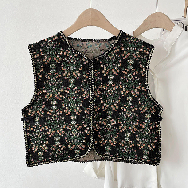 Spring And Summer New Ethnic Style Retro Small Shawl Women's Outer Vest Embroidered Vest