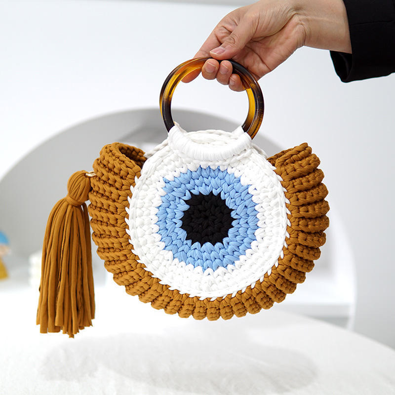 Woven Bag Large Capacity Big Eye Monster Portable