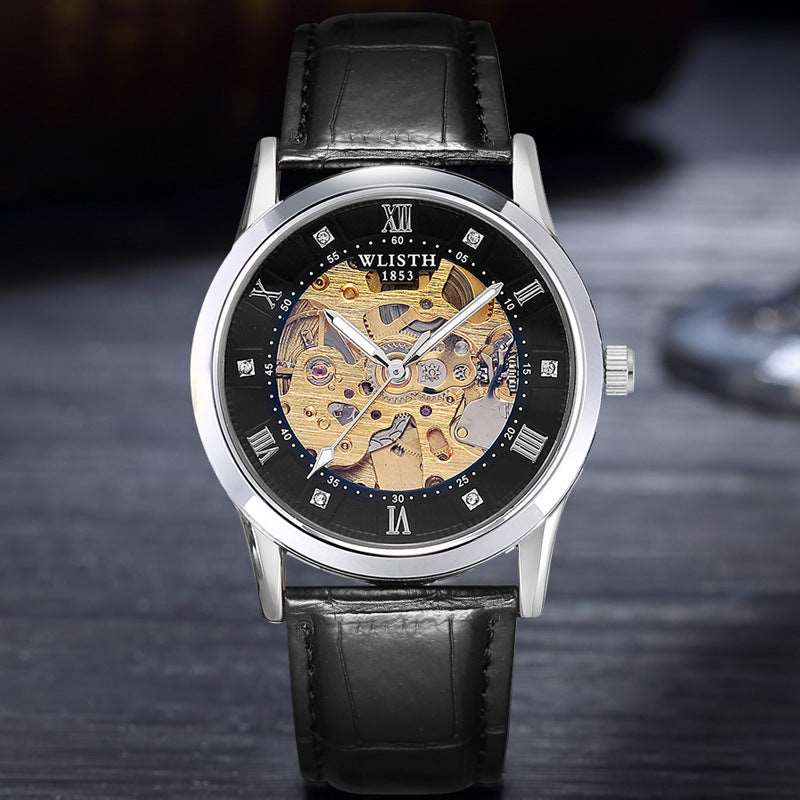 Business Men's Automatic Mechanical Watch Stainless Steel Waterproof