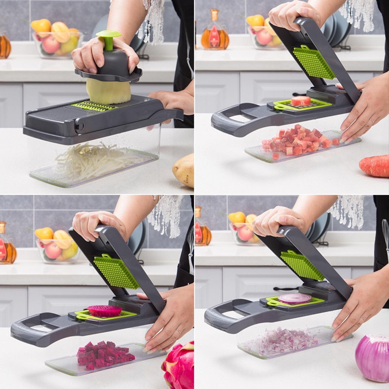 12-in-1 Manual Vegetable Chopper & Slicer