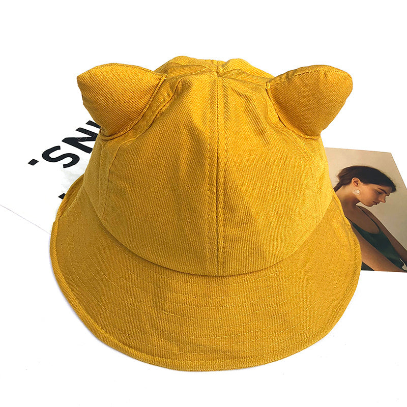 Cute Cat Ears Small Tail Fisherman Hat Women's Korean Style All-match