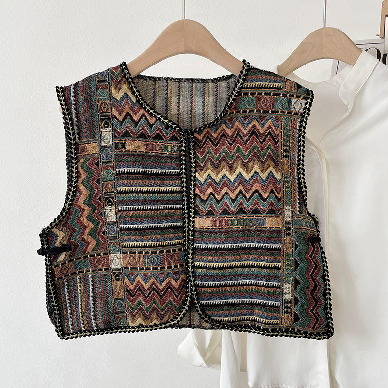 Spring And Summer New Ethnic Style Retro Small Shawl Women's Outer Vest Embroidered Vest