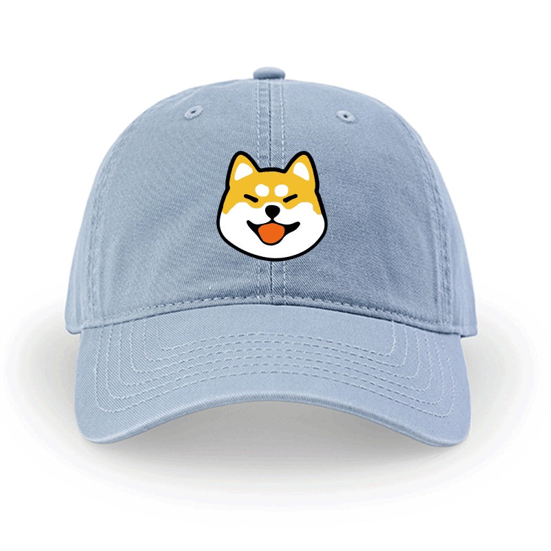 Men And Women Simple Cotton Shiba Inu Pattern Hat