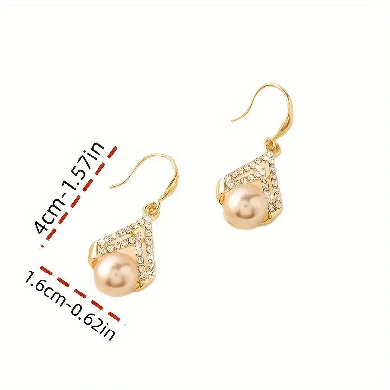 Fashion All-match Water Drop Pearl Earrings Personality Trend