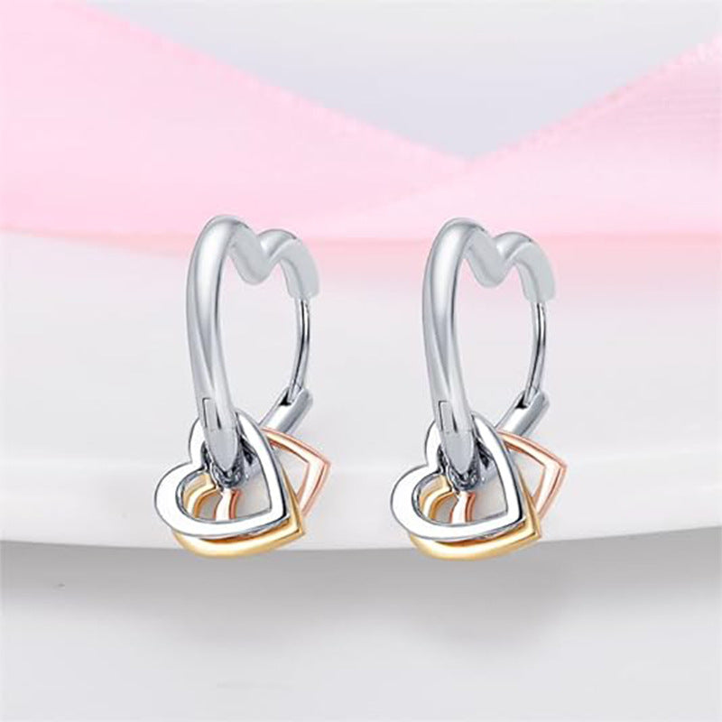 Japanese And Korean Style Love Shape Earrings Eardrops