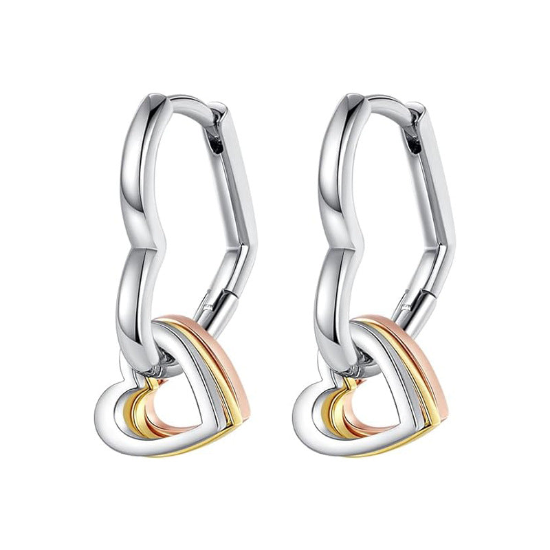 Japanese And Korean Style Love Shape Earrings Eardrops