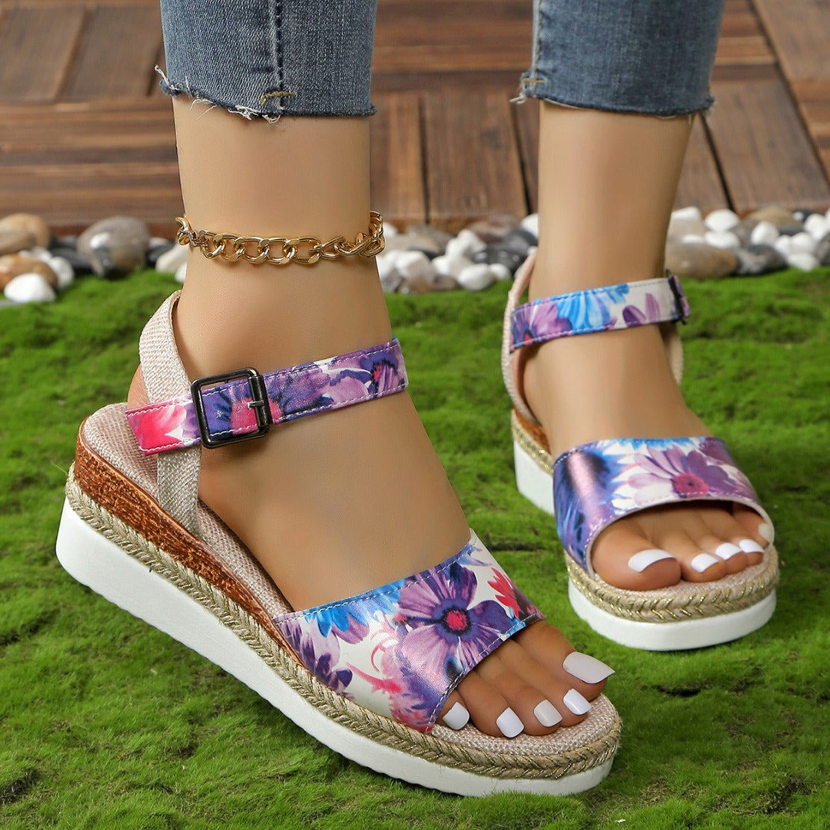 Fashion Plus Size Rope Bottom Sandals