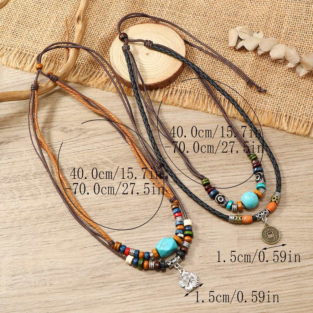 Clothing Accessories Creative Beaded Multi-layer Alloy Necklace