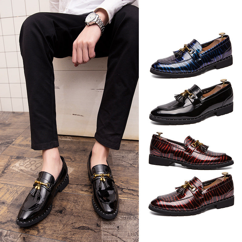 Men's British Pointed Leather Shoes Korean Style