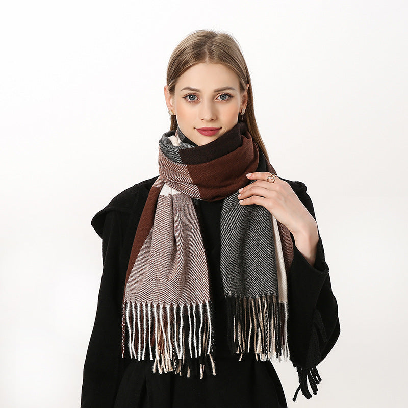 Women's Fashion Casual Cashmere Plaid Scarf