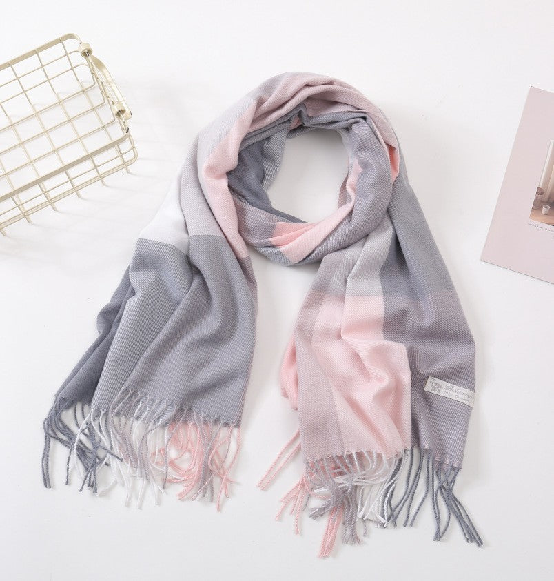 Women's Fashion Casual Cashmere Plaid Scarf