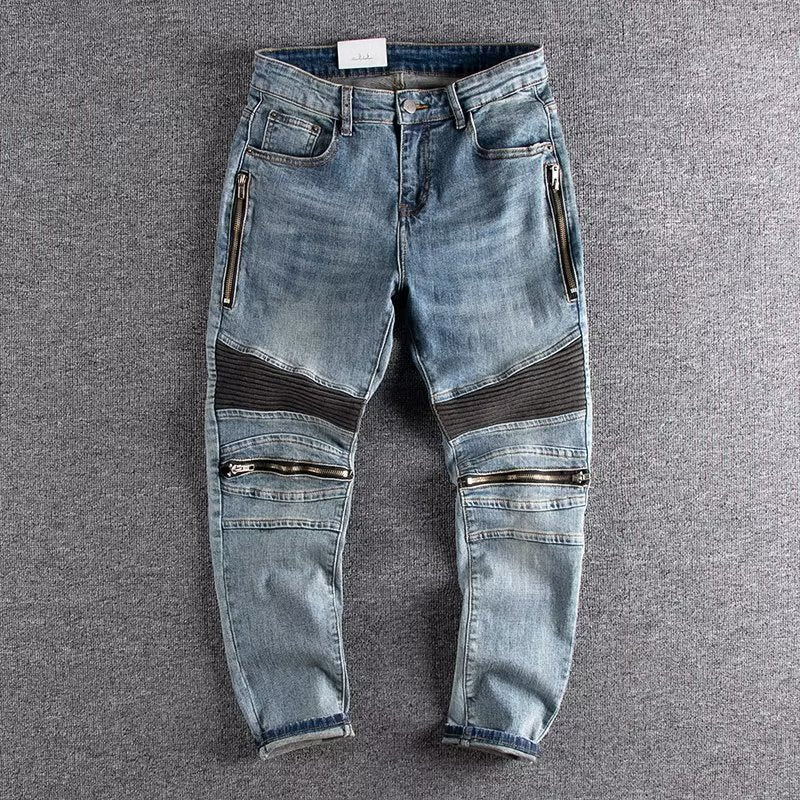 Light Straight-leg Zipper Autumn Japanese Jeans